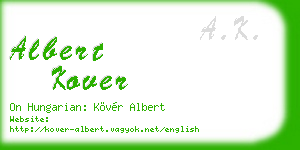 albert kover business card