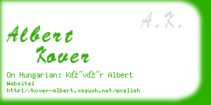 albert kover business card